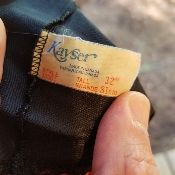 Night Gown Slip Long Dress Kayser Canada Medium Black Spaghetti Strap V Neck - Picture 6 of 9